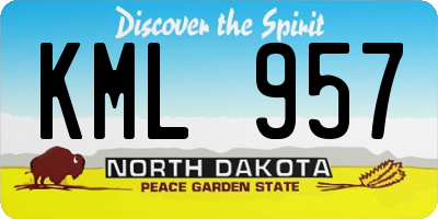 ND license plate KML957