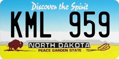 ND license plate KML959