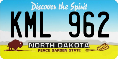 ND license plate KML962