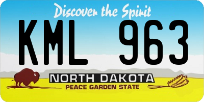 ND license plate KML963