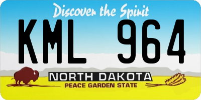 ND license plate KML964