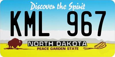 ND license plate KML967