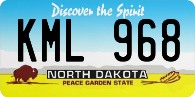ND license plate KML968
