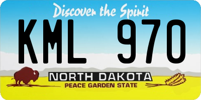 ND license plate KML970