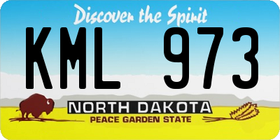 ND license plate KML973