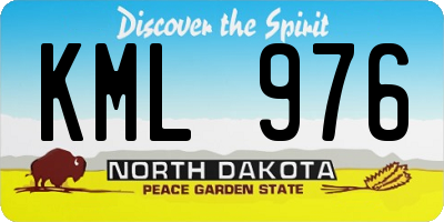 ND license plate KML976