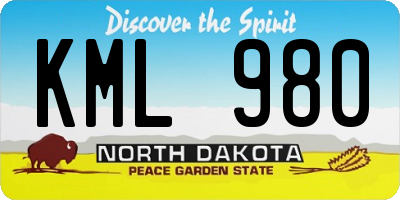 ND license plate KML980