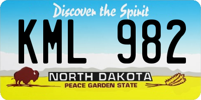 ND license plate KML982