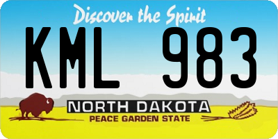 ND license plate KML983