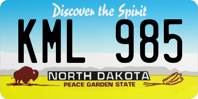 ND license plate KML985
