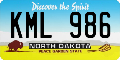 ND license plate KML986
