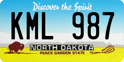 ND license plate KML987