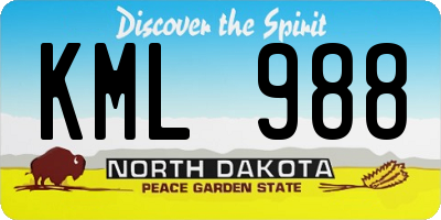 ND license plate KML988