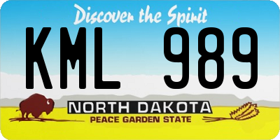 ND license plate KML989