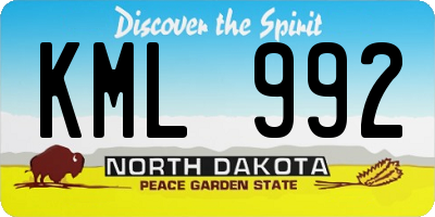 ND license plate KML992