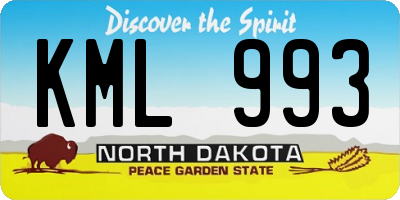 ND license plate KML993