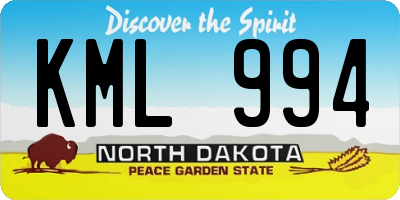 ND license plate KML994