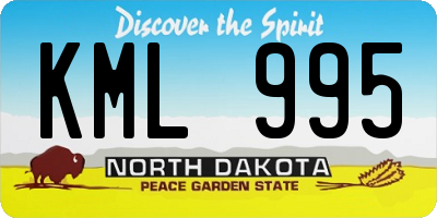 ND license plate KML995