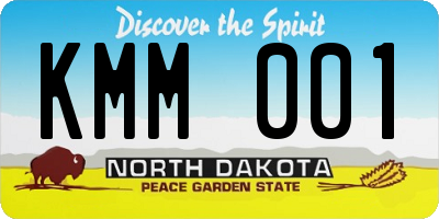 ND license plate KMM001