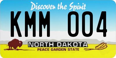 ND license plate KMM004
