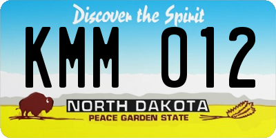 ND license plate KMM012