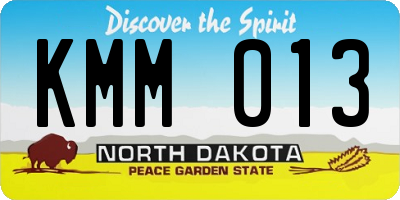 ND license plate KMM013