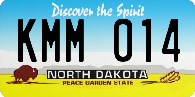 ND license plate KMM014
