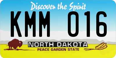 ND license plate KMM016