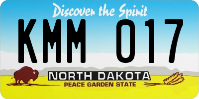 ND license plate KMM017
