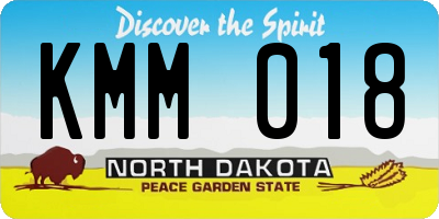 ND license plate KMM018
