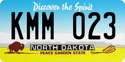 ND license plate KMM023