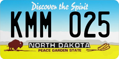 ND license plate KMM025