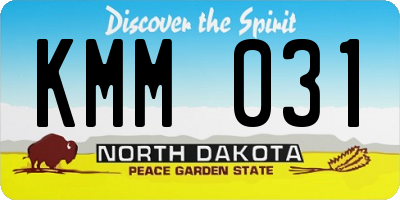 ND license plate KMM031