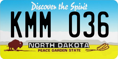 ND license plate KMM036