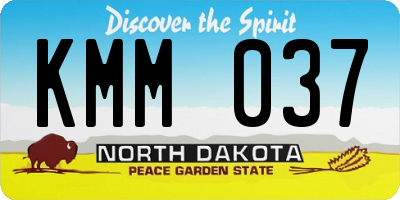 ND license plate KMM037