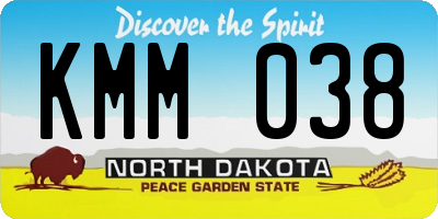 ND license plate KMM038