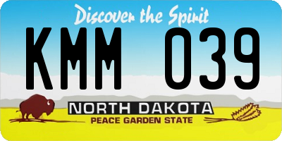 ND license plate KMM039