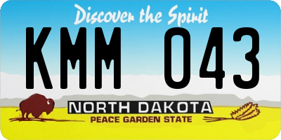 ND license plate KMM043