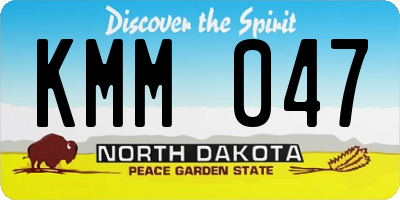 ND license plate KMM047