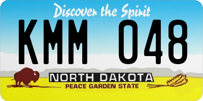 ND license plate KMM048