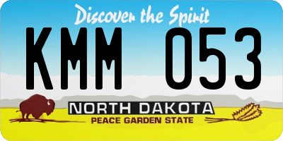 ND license plate KMM053