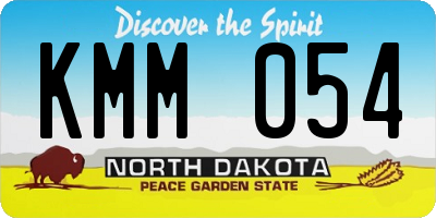 ND license plate KMM054