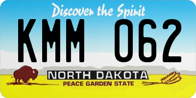 ND license plate KMM062