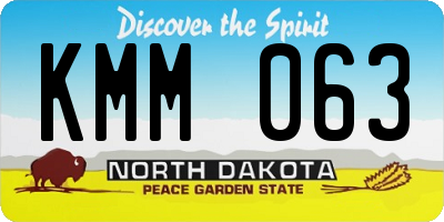 ND license plate KMM063