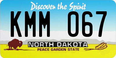 ND license plate KMM067