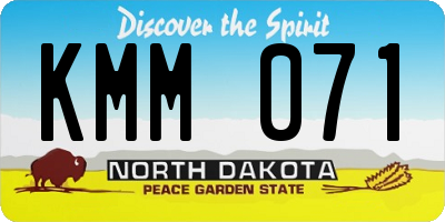 ND license plate KMM071