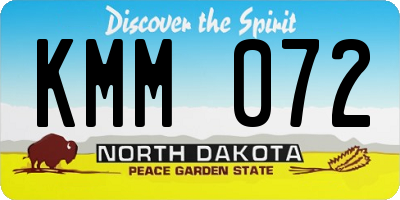 ND license plate KMM072