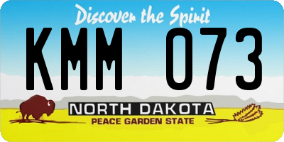 ND license plate KMM073