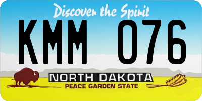 ND license plate KMM076