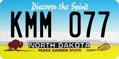 ND license plate KMM077